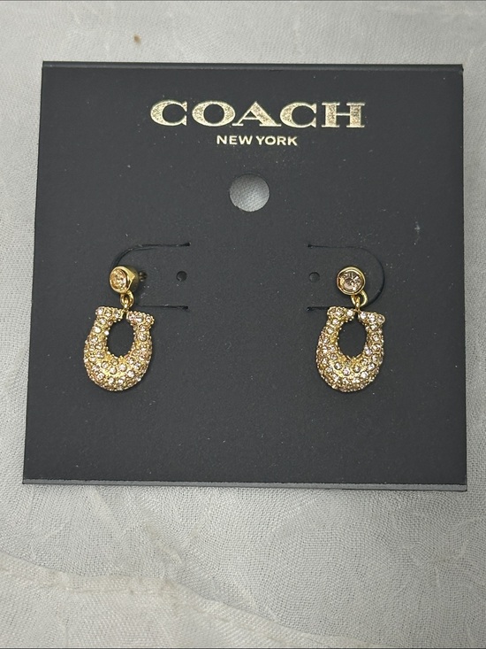 Coach Jewelry - Coach Signature Pave’ Drop C Logo Earrings